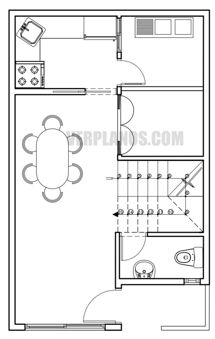 Vista previa plano de casa primer piso
