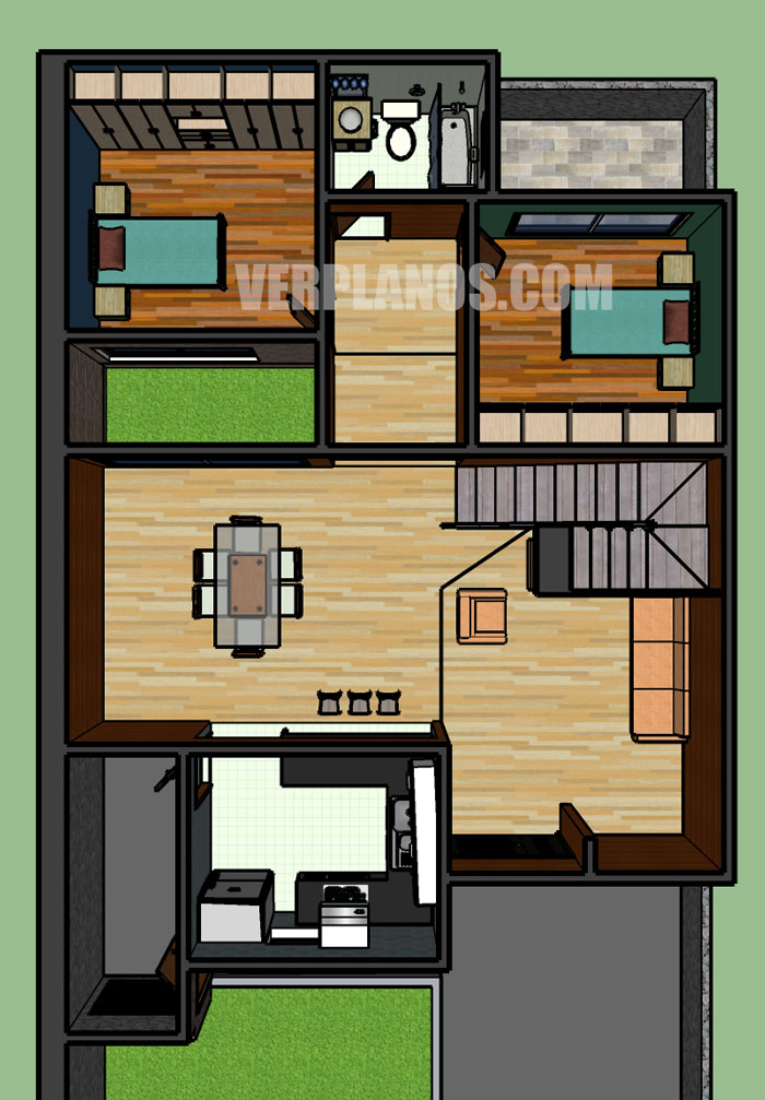 Vista previa plano de casa primer piso