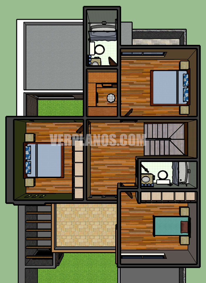 Vista previa plano de casa segundo piso