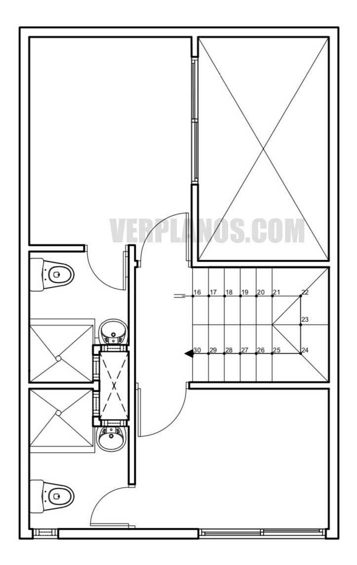 Vista previa plano de casa segundo piso