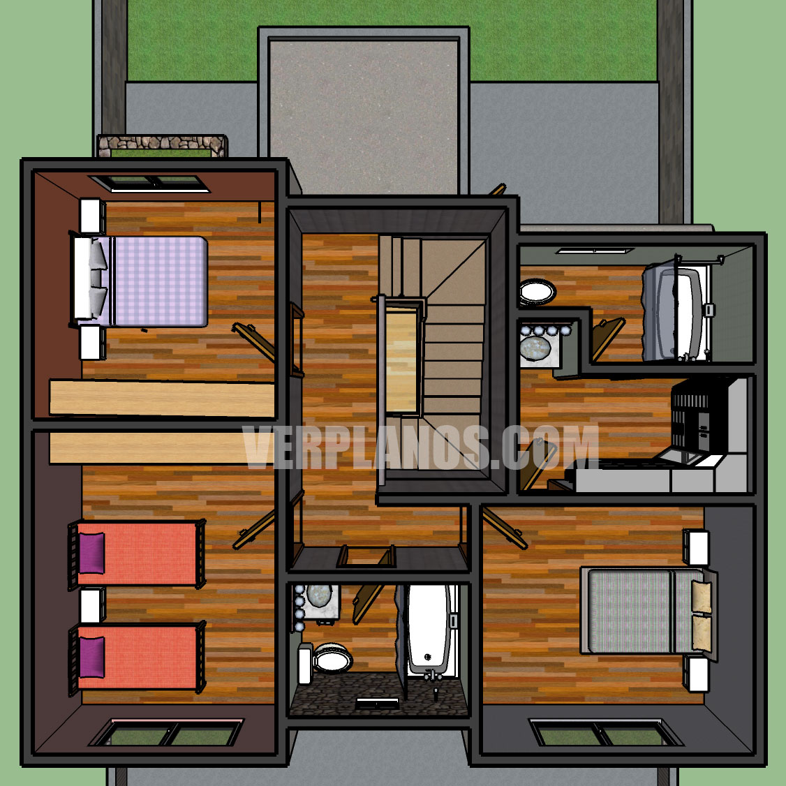 Vista previa plano de casa segundo piso