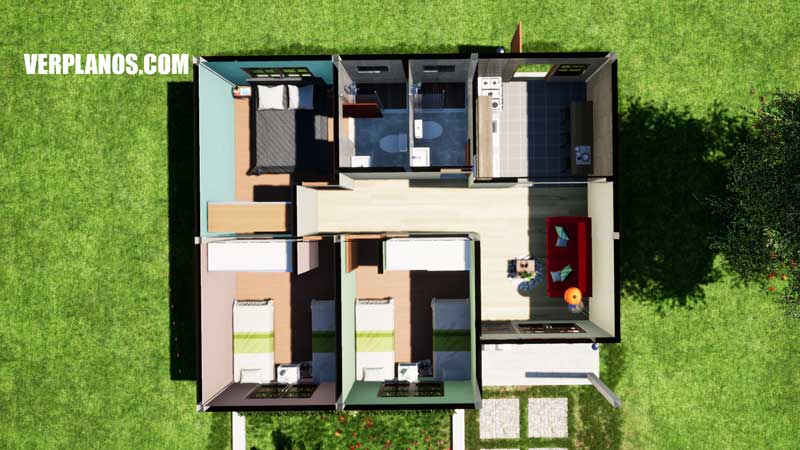 Vista previa plano de casa vista en planta