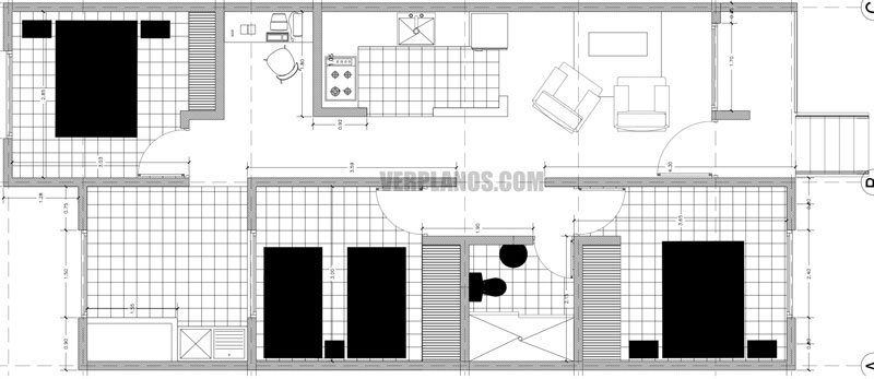 Vista previa en planta plano de casa económico