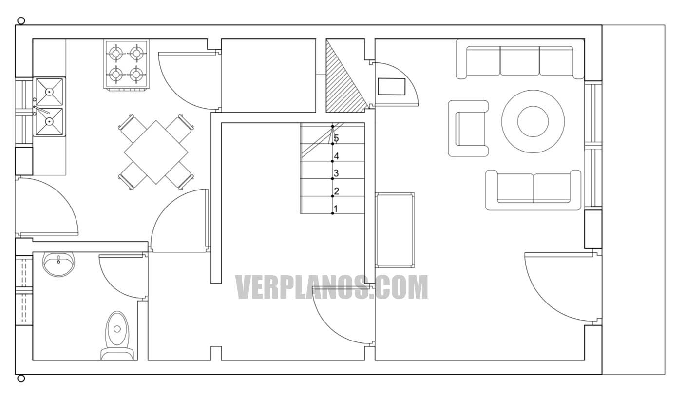 Vista previa primer piso plano de casa