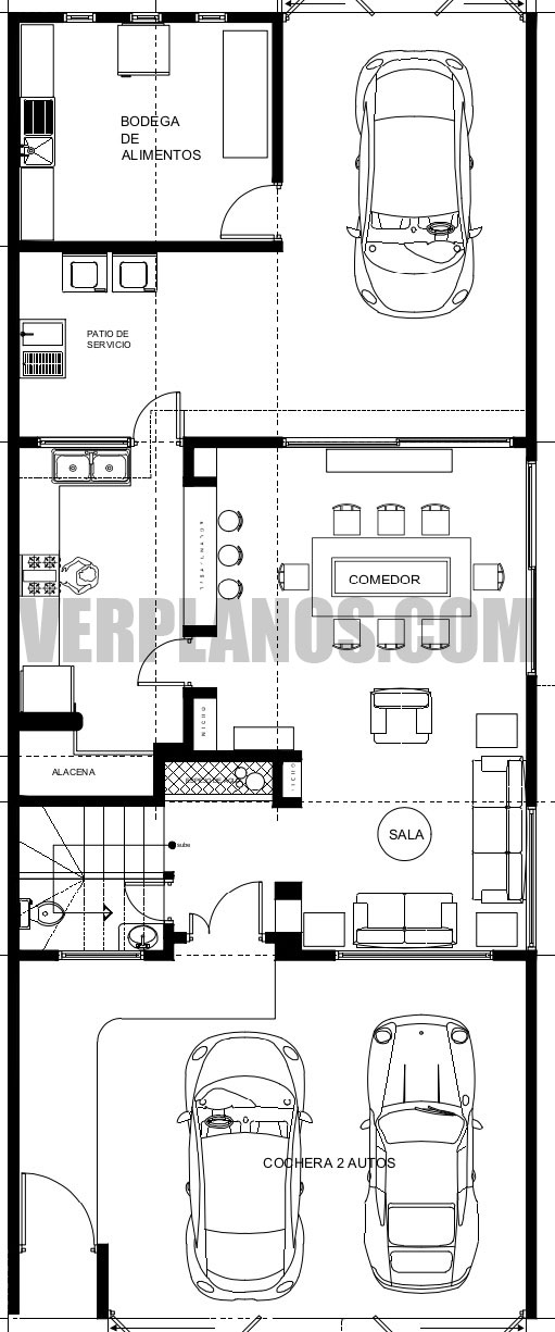 Vista previa primer piso plano de casa
