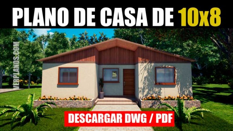 Planos de casa unifamiliar con medidas y estilo campestre (DWG / PDF)