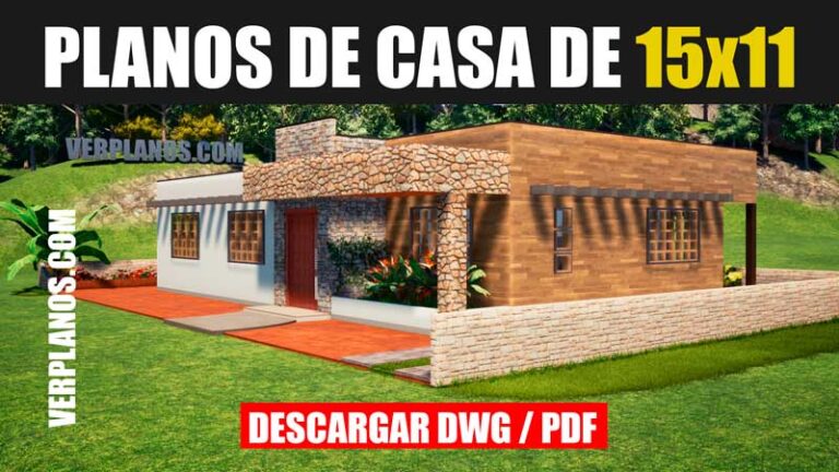 plano de casa de 1 piso con 3 dormitorios y 2 banos descargar gratis dwg para autocad y pdf