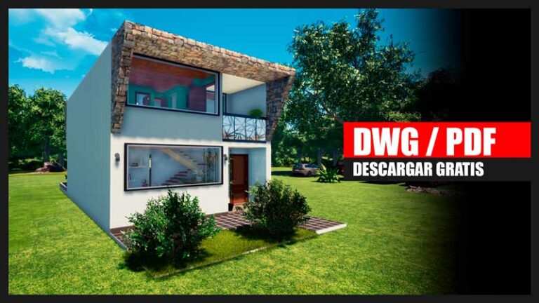plano de casa de 2 pisos con medidas gratis en dwg y pdf descargar gratis
