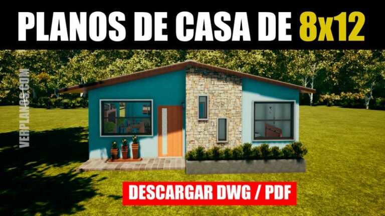 Planos de casa de 3 habitaciones con medidas gratis bajar dwg pdf