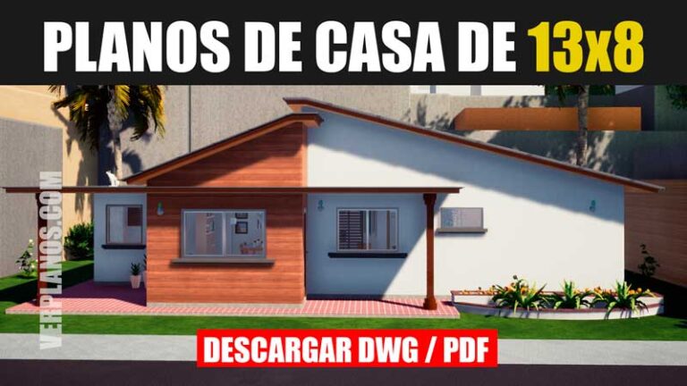 Plano de casa de 3 dormitorios y 1 piso para descargar en dwg para autocad pdf