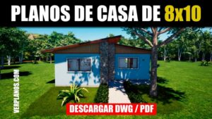Planos de casa económica y acogedora con medidas (DWG / PDF)