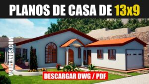 Plano de hermosa casa de 2 dormitorios y 1 piso (DWG / PDF)