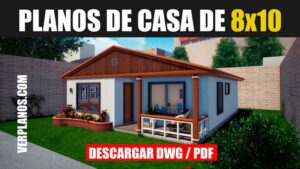Planos de casa económica con 3 dormitorios y 80m2 (DWG / PDF)