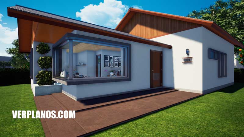 Vista en planta fachada plano de casa