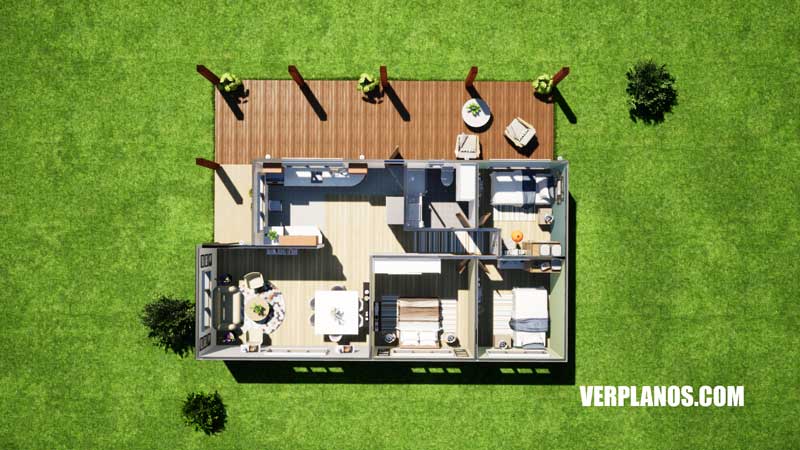 Vista en planta plano de casa