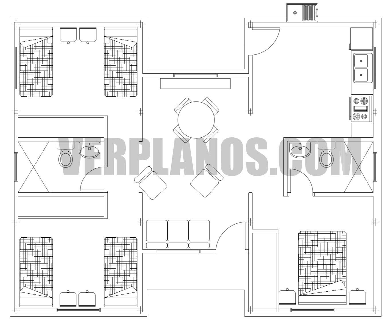 Vista previa plano de casa de campo