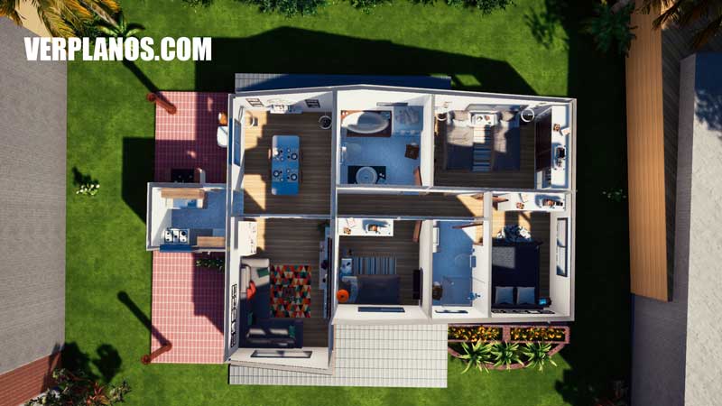 vista previa plano de casa planta distribución arquitectura