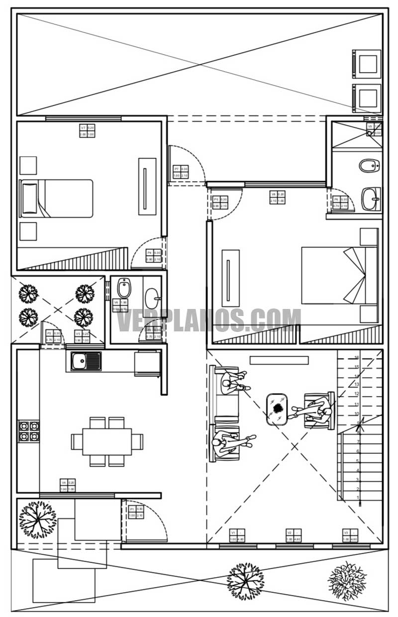Vista previa plano de casa primer piso