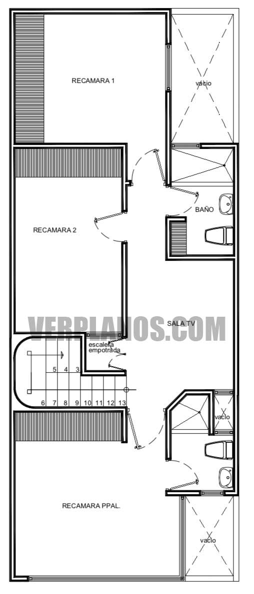 vista previa segundo piso plano de casa