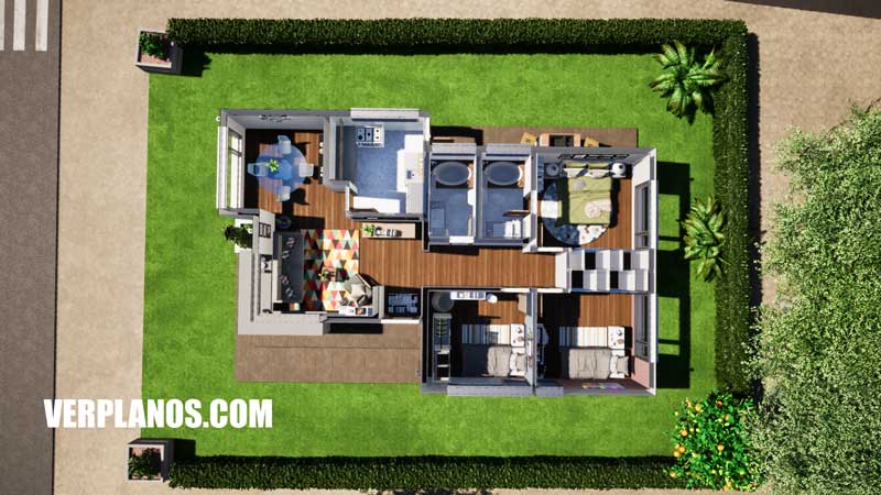 Vista en planta plano de casa