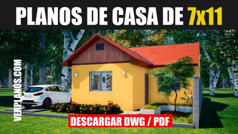 bajar plano de casa de 1 piso con 2 habitaciones 1 baño casa planos descargar dwg para autocad