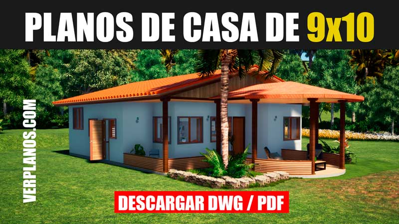 Descargar plano de casa con 3 dormitorios y medidas en dwg para autocad gratis pdf