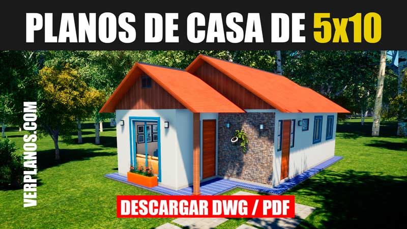 plano de casa economica con medidas gratis para autocad y en pdf descargar
