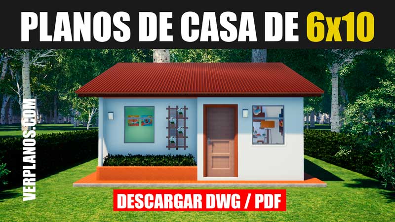 plano de casa economica de 1 piso con 3 dormitorios en dwg para autocad gratis bajar