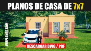 Plano de casa económica de 1 piso y 1 habitación