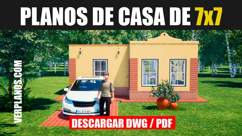 plano d ecasa economica en un piso con 1 dormitorio 1 baño descargar gratis dwg para autocad