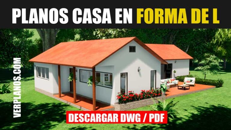 plano de casa en forma de l para descargar en formato dwg para autocad