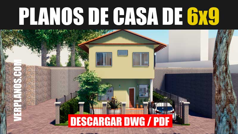 planos de casa gratis con medidas de 2 pisos y 4 dormitorios dwg para autocad y pdf