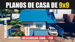 Planos de casa de 3 dormitorios y 2 baños con medidas