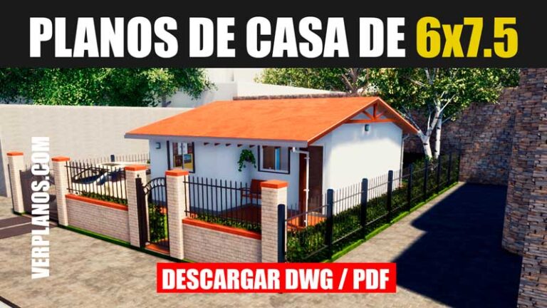 Planos de casa económica con medidas de 1 piso y 2 dormitorios