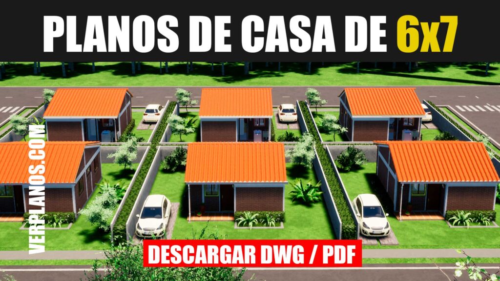 planos de casa economica de 1 piso y 2 dormitorios con medidas en autocad y dwg pdf gratis bajar