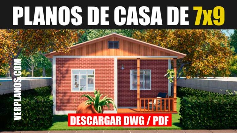 planos de casa economica de 1 piso y 2 dormitorios en dwg para autocad gratis