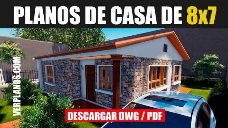 Planos de casa con 2 dormitorios 1 baño y de 1 nivel con medidas