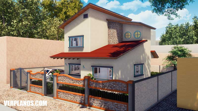 vista previa fachada plano de casa