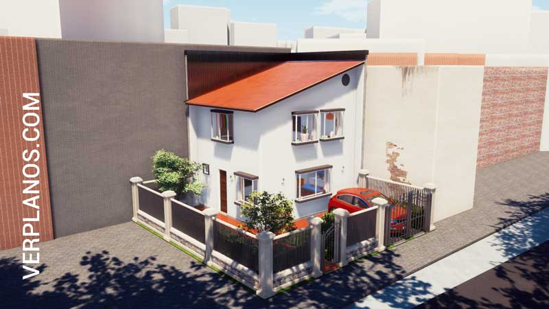 vista previa plano de casa fachada