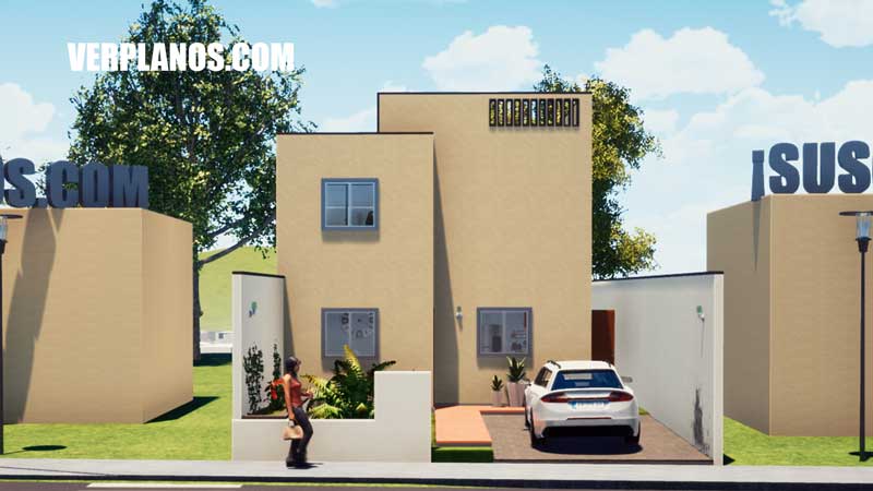 Vista previa fachada plano de casa