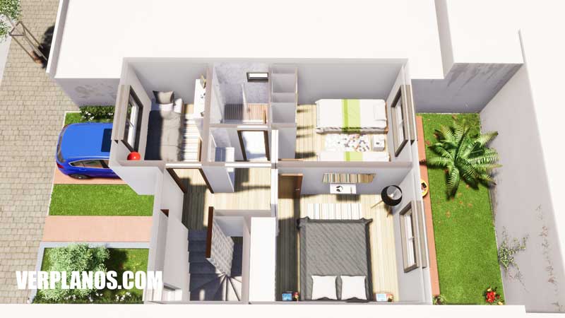 Vista previa plano de casa segundo piso