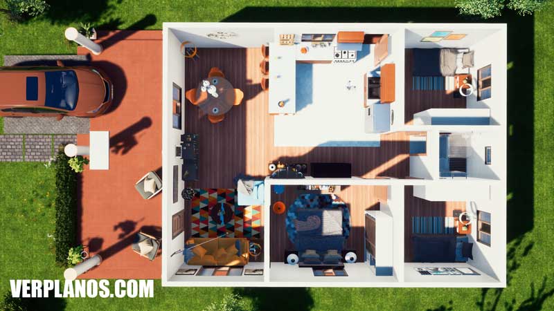 vista previa plano de casa planta