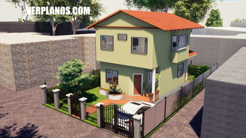 Vista previa fachada plano de casa