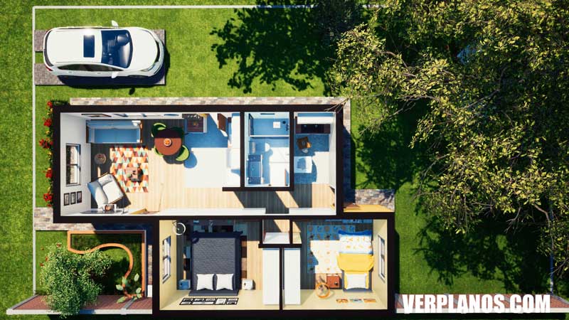 vista previa plano de casa planta