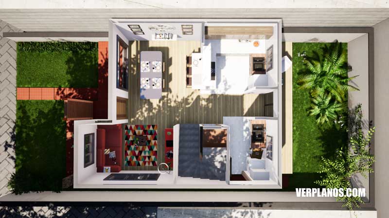 Vista previa plano de casa primer piso