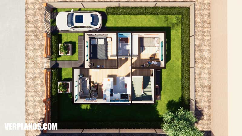 vista previa primer piso plano de casa