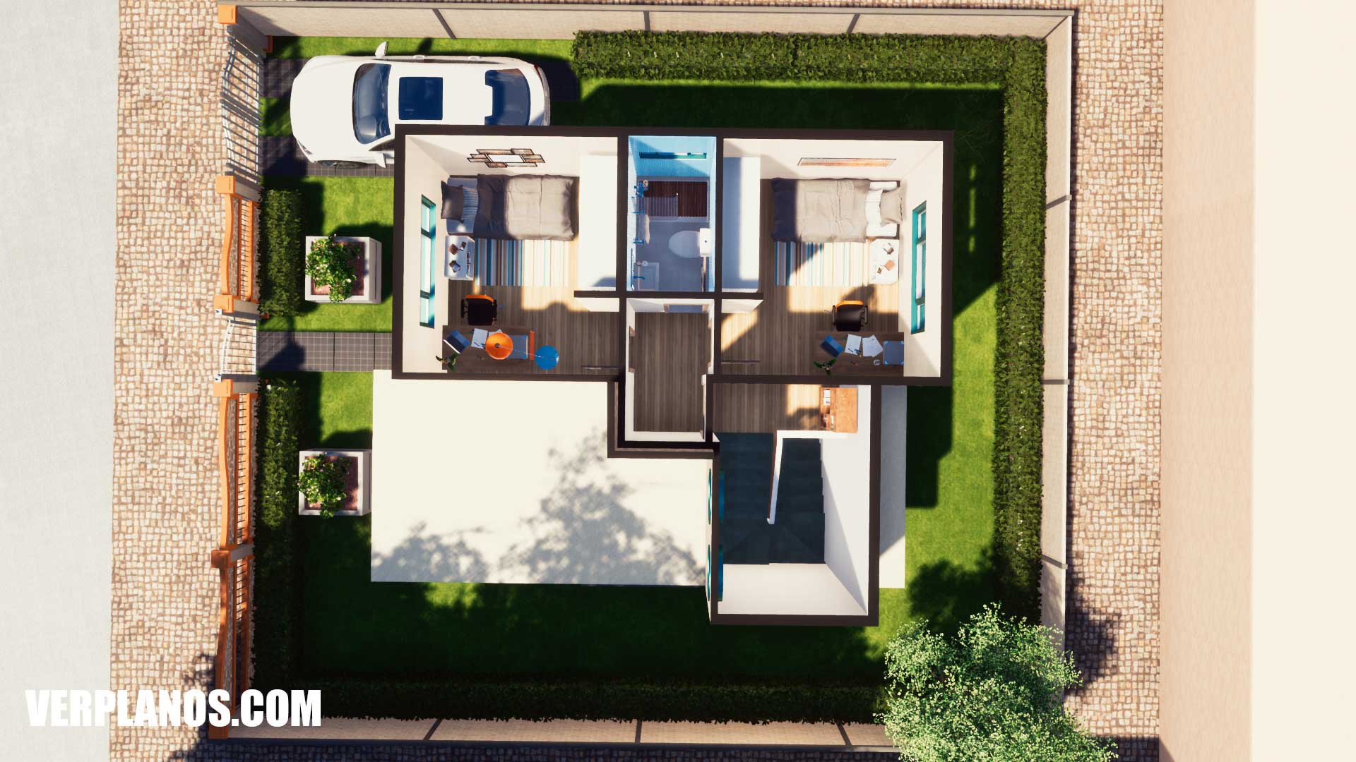 vista previa segundo piso plano de casa