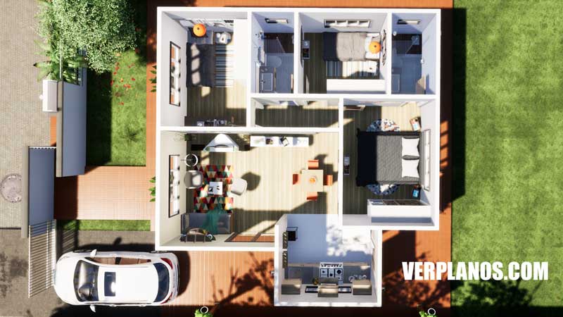 vista previa planta plano de casa