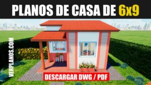 Plano de casa económica con medidas en DWG y PDF