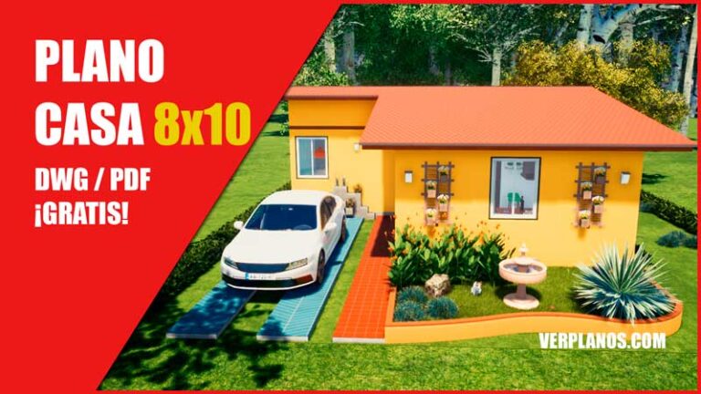 plano casa economica con medidas dwg para autocad gratis